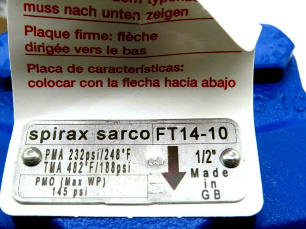 NEW SPIRAX SARCO FT14-10 STEAMTRAP BALL FLOAT FT1410 1/2" FT14"C" 145PSI - Image 3