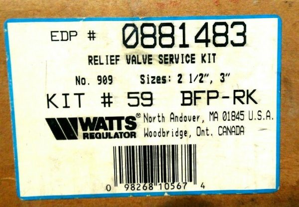 NEW WATTS BFP-RK #59 RELIEF VALVE SERVICE KIT BFPRK - Image 3