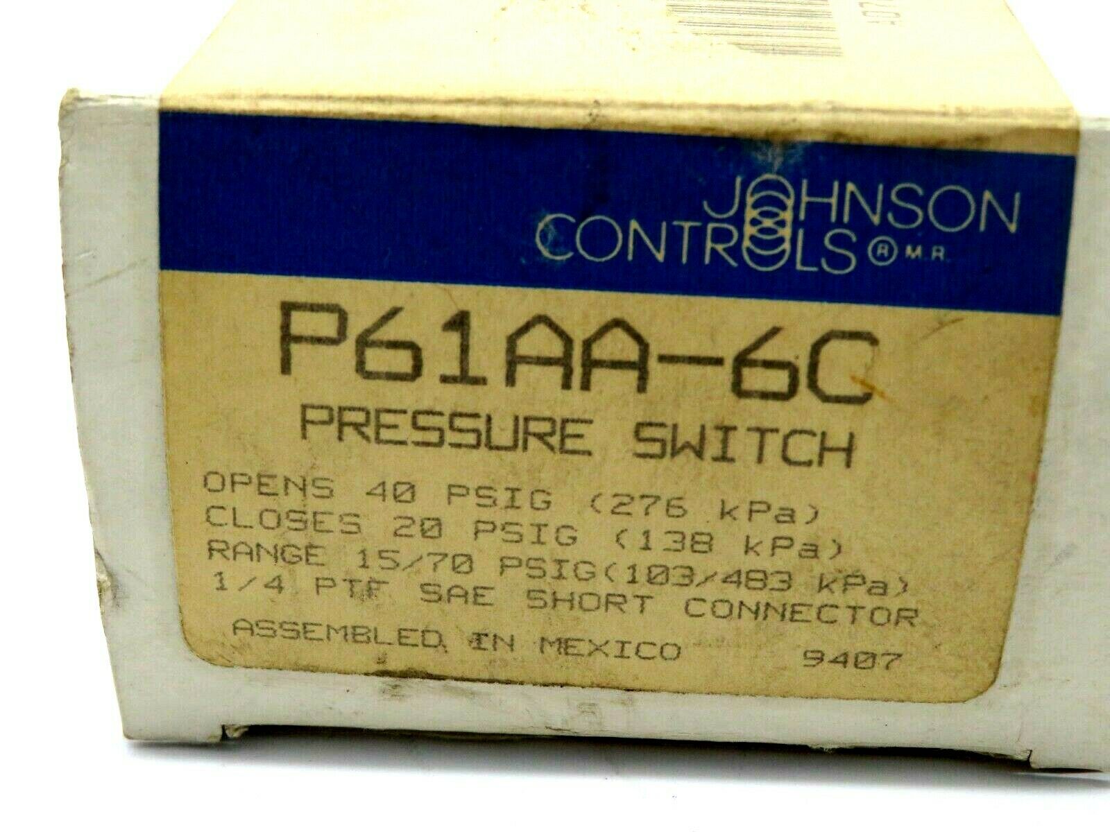 NEW JOHNSON CONTROLS P61AA-6C PRESSURE SWITCH P61AA6C - Image 4