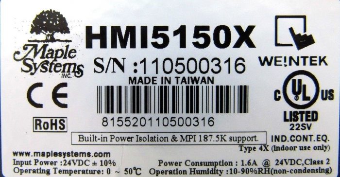 NEW MAPLE SYSTEMS HMI5150X COLOR TOUCHSCREEN - Image 5