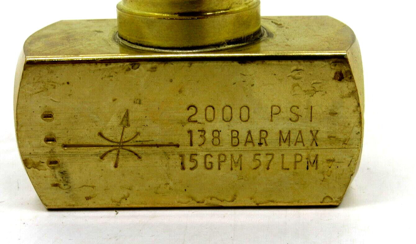 Parker F600B In-line Flow Control Valve 2000 Psi 138 Bar 8Gpm 30Lpm Parker F600B In-line Flow Control Valve 2000 Psi 138 Bar 8Gpm 30Lpm