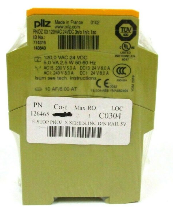 NEW PILZ PNOZ-X3-120VAC/24VDC-3N/O1N/C1SO 774316 SAFETY RELAY - Image 3