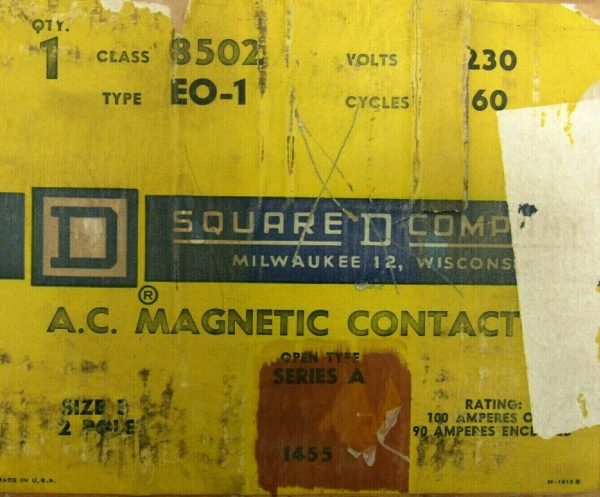 NEW SQUARE D 8502-E0-1 CONTACTOR 2 POLE SIZE 3 230V 8502E01 8502-EO-1 - Image 5