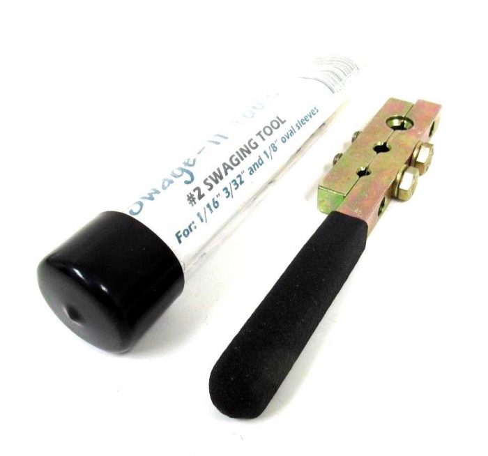 NEW SWAGE-IT TOOLS #2 SWAGING TOOL FOR 1/16" 3/32" 1/8" OVAL SLEEVE