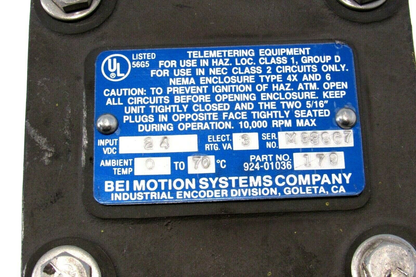 NEW BEI 924-01036-179 ENCODER H38D-1500-ABC-8830-LED-SC-UL-S 92401036179 - Image 4