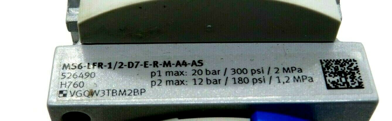 NEW FESTO MS6-LFR-1/2-D7-E-R-M-A4-AS FILTER REGULATOR 526490 MS6LFR12D7ERMA4AS - Image 3