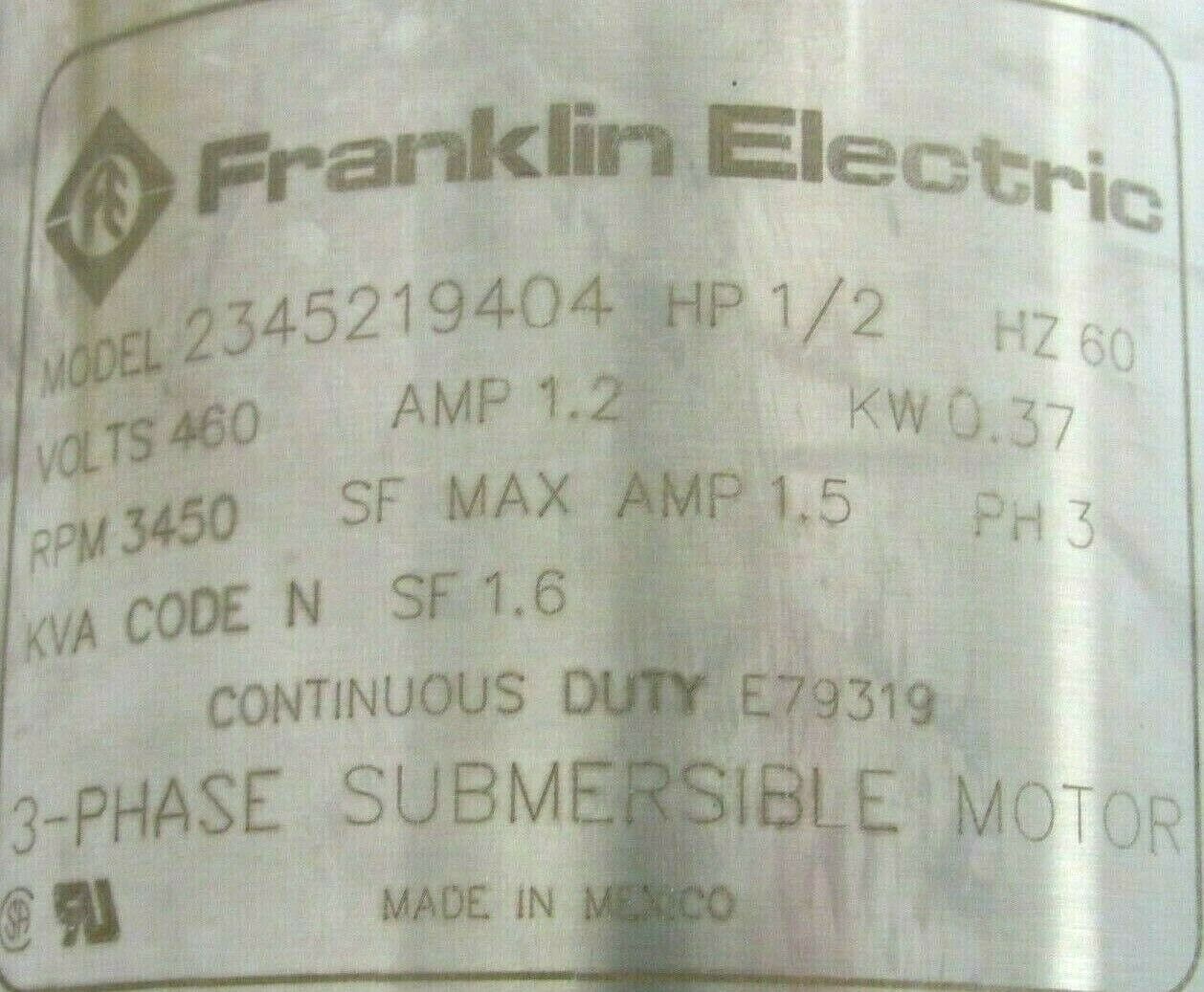 NEW ORENCO SYSTEMS PF500534 SUBMERSIBLE PUMP 50GPM 1/2HP 460V 2345219404 - Image 4