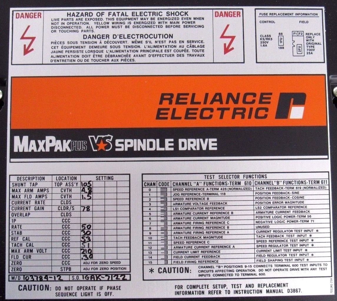 NEW RELIANCE ELECTRIC 80142921RC SPINDLE DRIVE 30HP 80142921RC SB