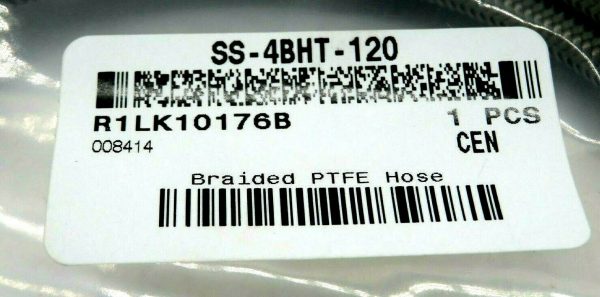 NEW SWAGELOK SS-4BHT-120 BRAIDED PTFE HOSE R1LK10176B SS4BHT120 - Image 3