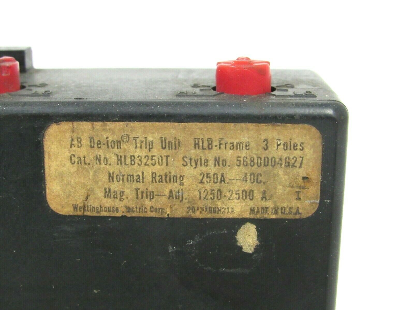 NEW WESTINGHOUSE HLB3250T TRIP UNIT CIRCUIT BREAKER - Image 3