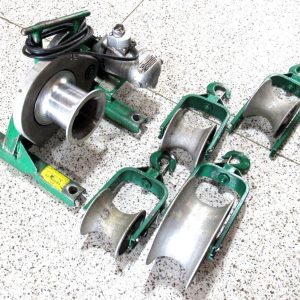 USED GREENLEE 640 POWER CABLE PULLER W/ 3-6" CABLE SHEAVES 1-10.5" CABLE SHEAVE
