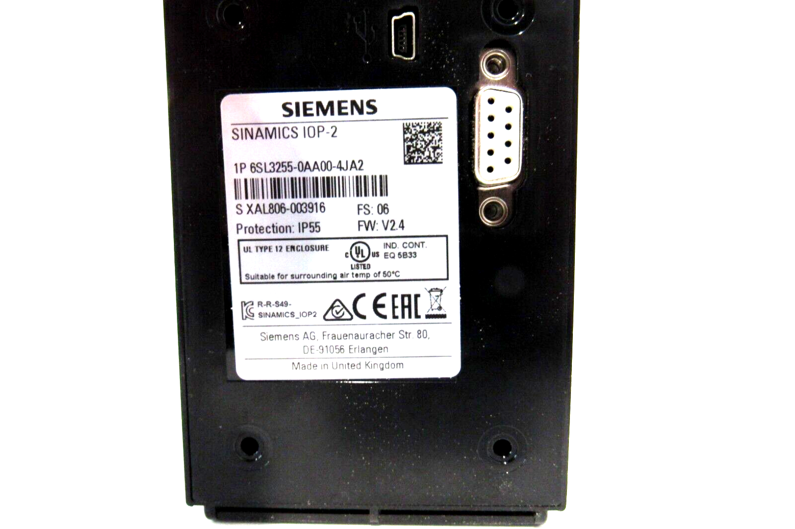 USED SIEMENS 6SL3255-0AA00-4JA2 OPERATOR PANEL 6SL3255-0AA004JA2 - Image 3