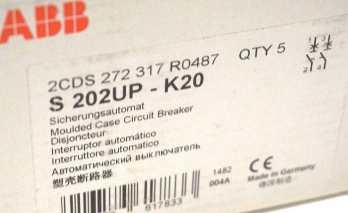 5 NEW ABB S 202UP-K20 CIRCUIT BREAKERS S202UPK20 - Image 3