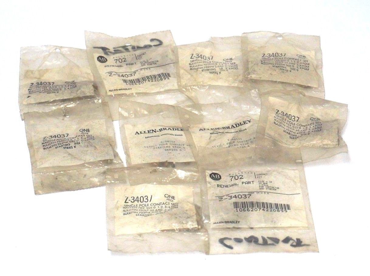 LOT OF 10 NEW ALLEN BRADLEY Z-34037 CONTACT KITS SIZE 0 Z34037