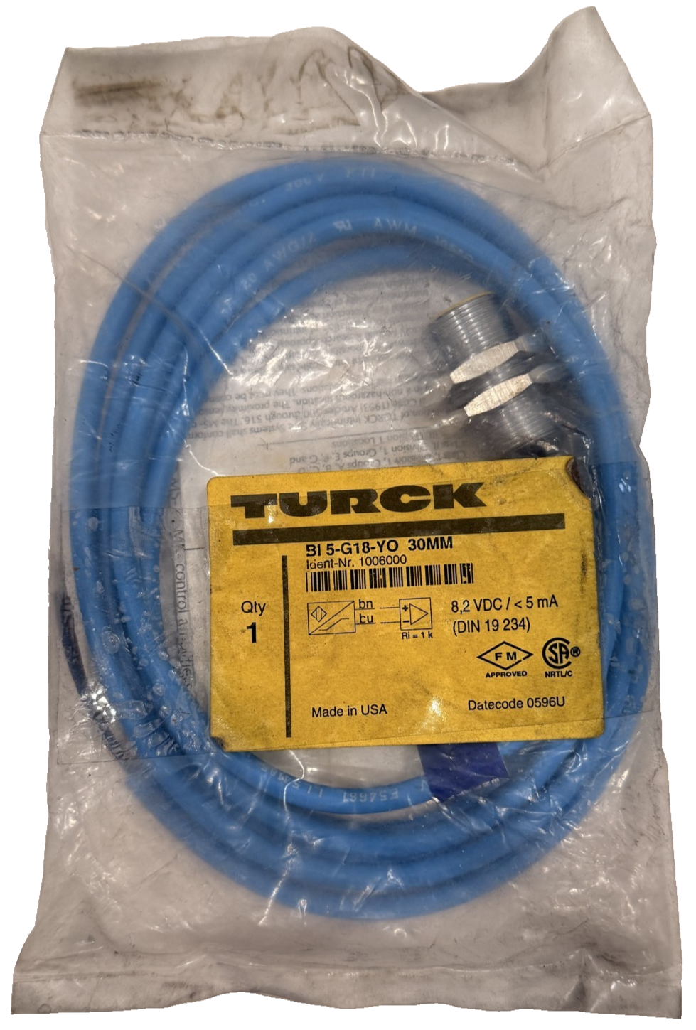 LOT OF 2 NEW TURCK BI 5-G18-YO PROXIMITY SENSORS 30MM BI5G18YO - Image 5