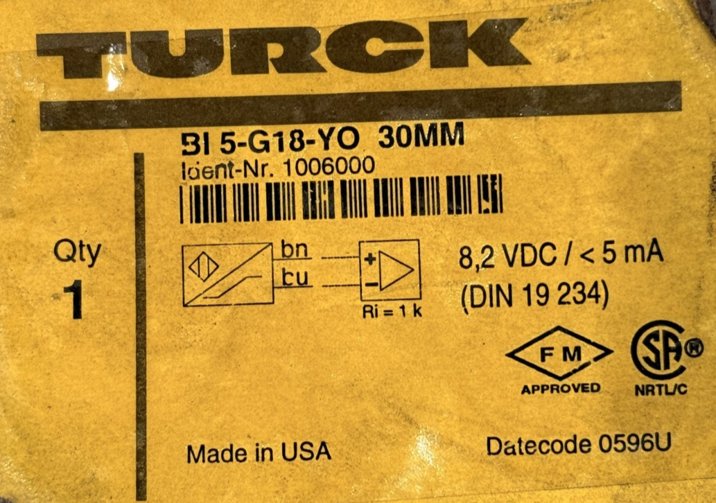 LOT OF 2 NEW TURCK BI 5-G18-YO PROXIMITY SENSORS 30MM BI5G18YO - Image 6