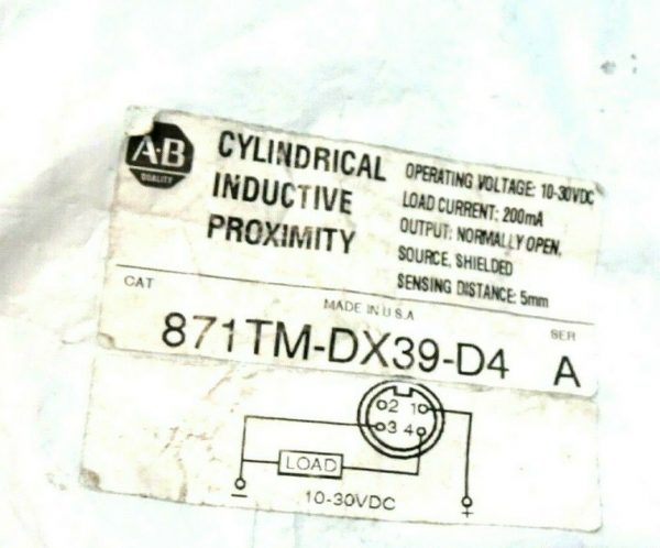NEW ALLEN BRADLEY 871TM-DX39-D4 PROXIMITY SWITCH SER.A 871TMDX39D4 - Image 4