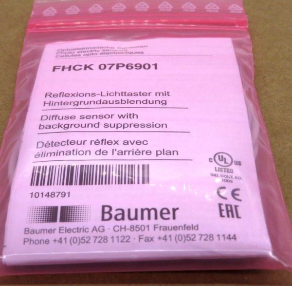 NEW BAUMER FHCK07P6901 DIFFUSE SENSOR WITH BACKGROUND SUPPRESSION - Image 3