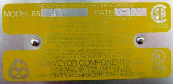 NEW CONVEYOR COMPONENTS RS-1X SAFETY STOP CONTROL RS1X - Image 4