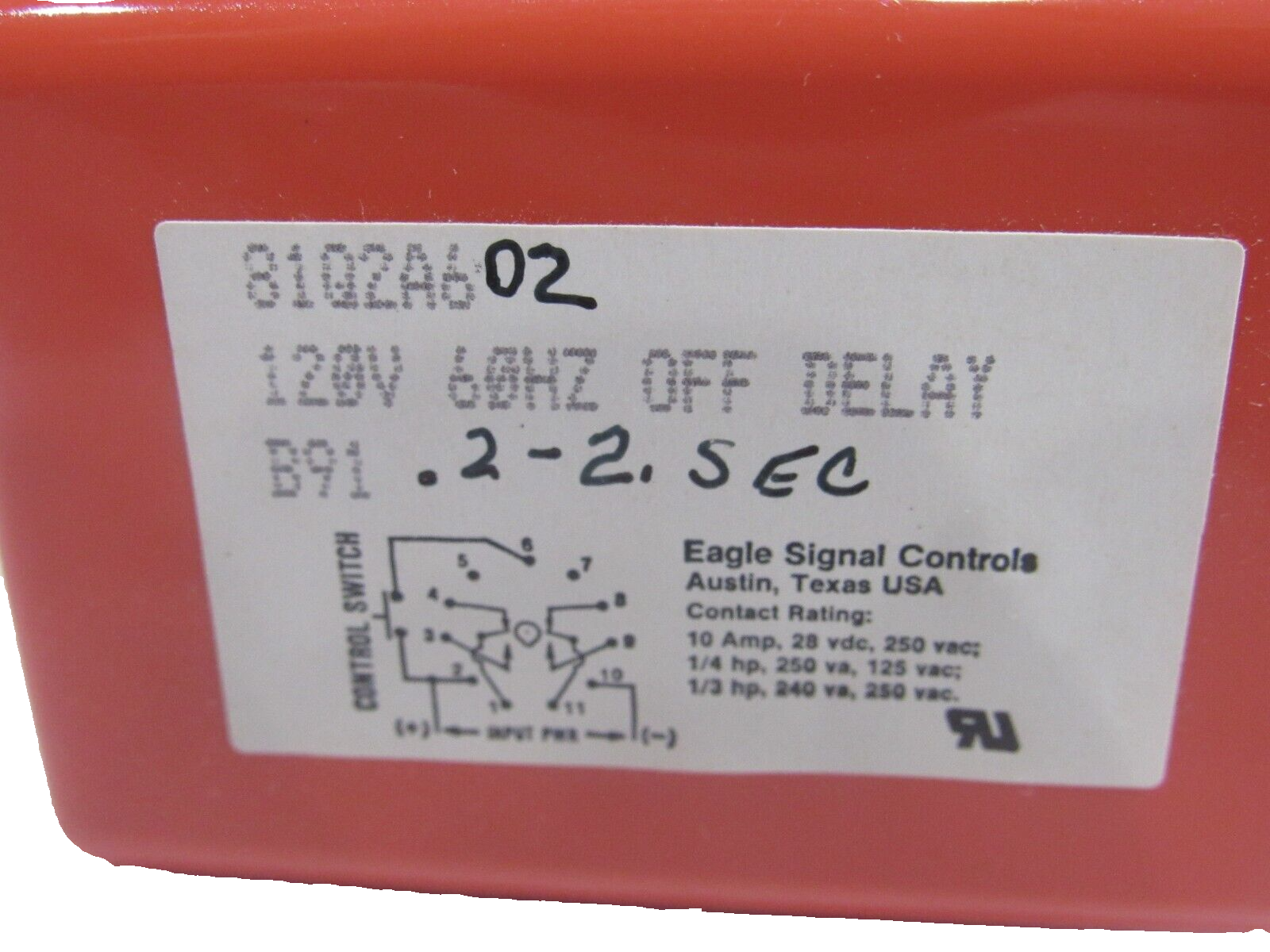 NEW EAGLE SIGNAL 81Q2A602 TIME DELAY RELAY 120V 60HZ - Image 3
