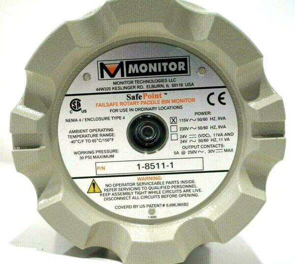 NEW MONITOR TECHNOLOGIES 1-8511-1 FAILSAFE ROTARY PADDLE BIN MONITOR 185111 - Image 4