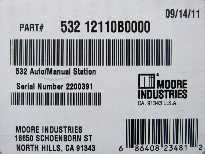 NEW MOORE INDUSTRIES 532-12110B0000 AUTO/MANUAL STATION 53212110B0000 - Image 6