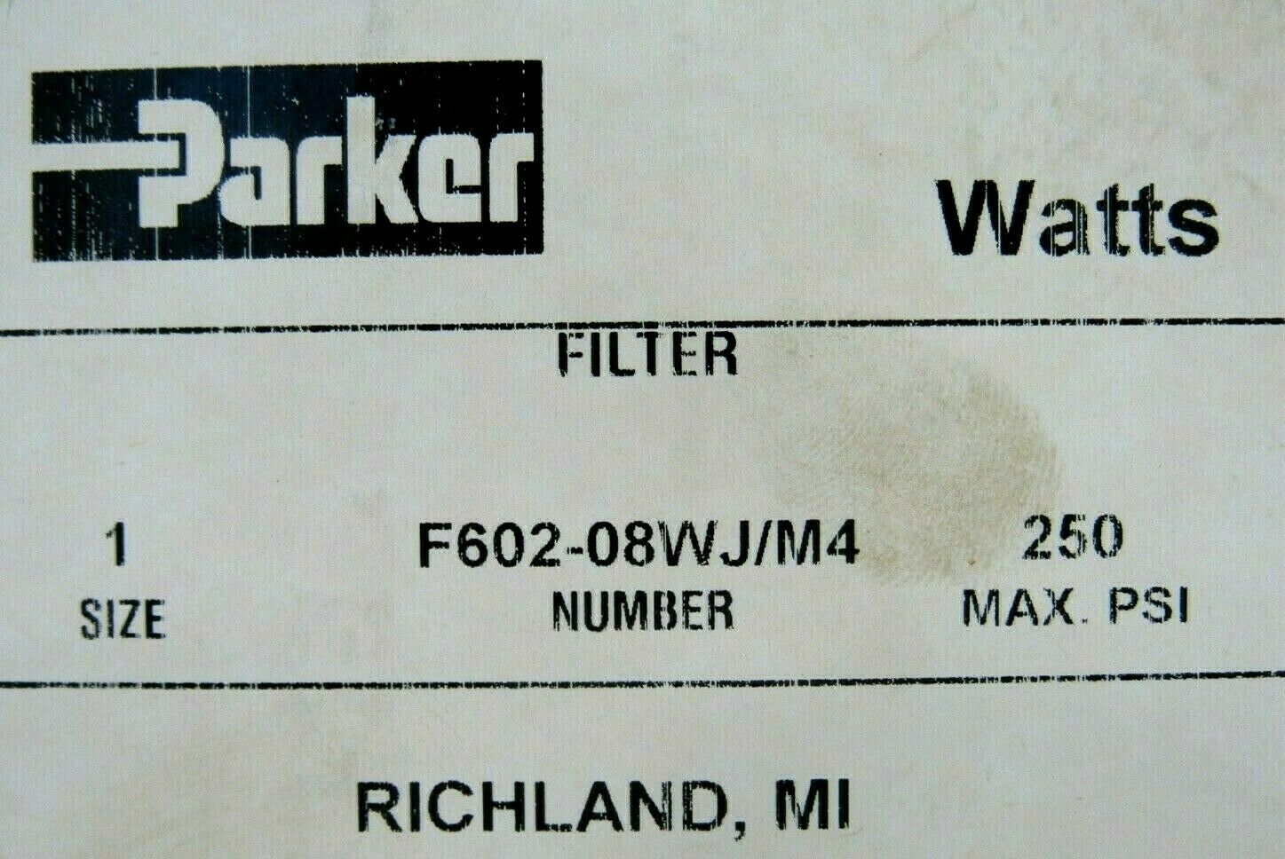 NEW PARKER F602-08WJ/M4 FILTER F60208WJM4 – SB Industrial Supply, Inc.