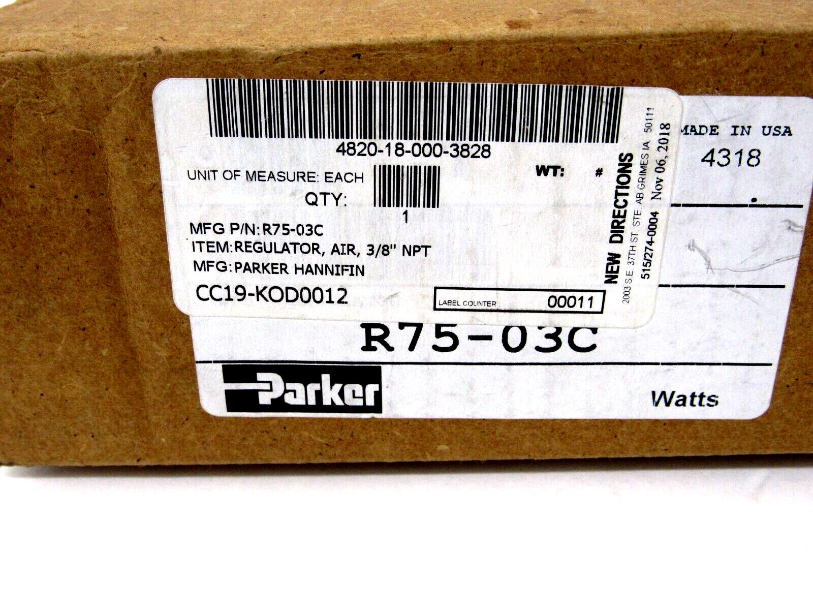 NEW PARKER R75-03C AIR REGULATOR R7503C - Image 4