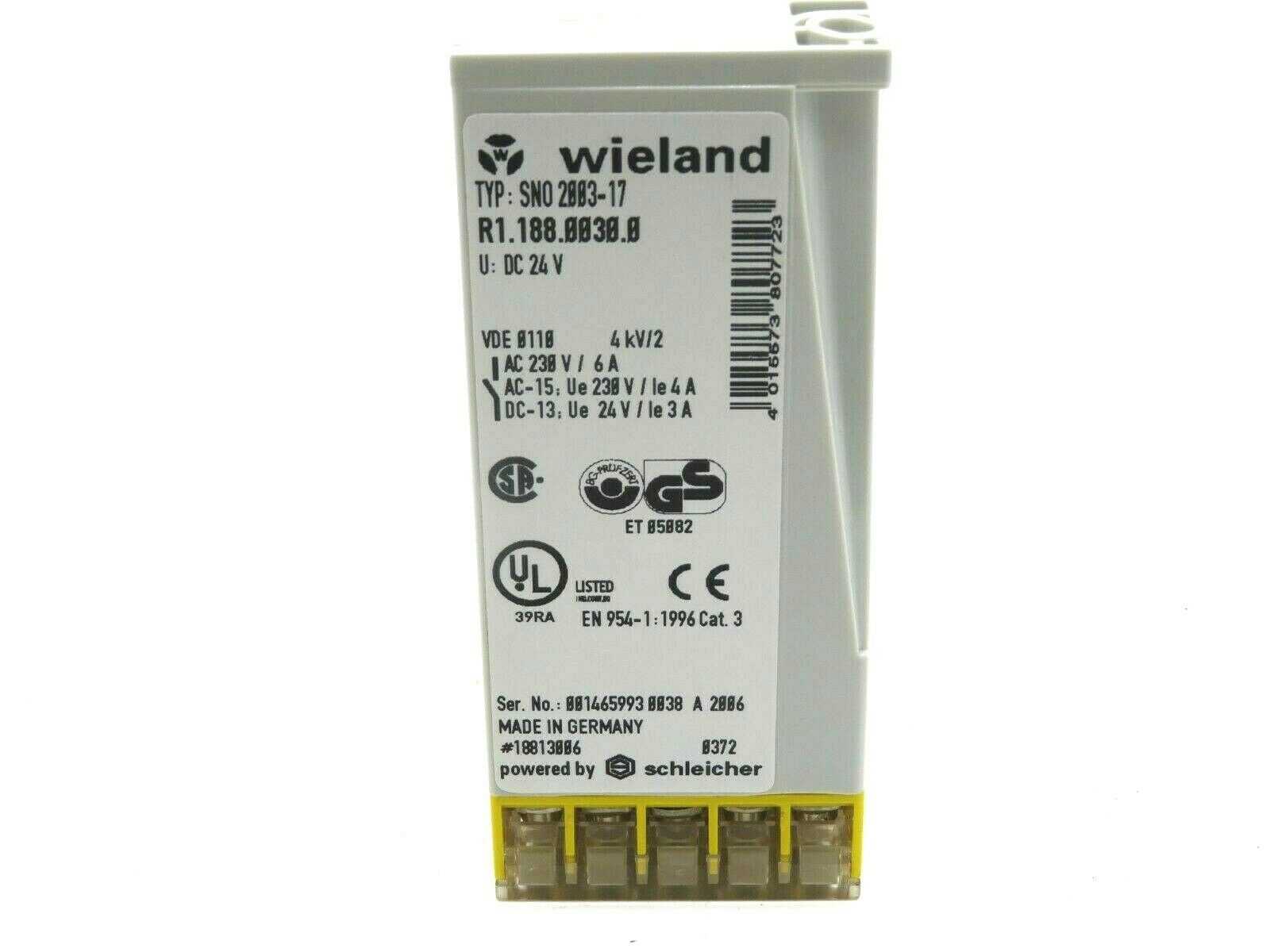 NEW WIELAND SCHLEICHER SNO 2003-17 SAFETY RELAY SNO200317 - Image 4