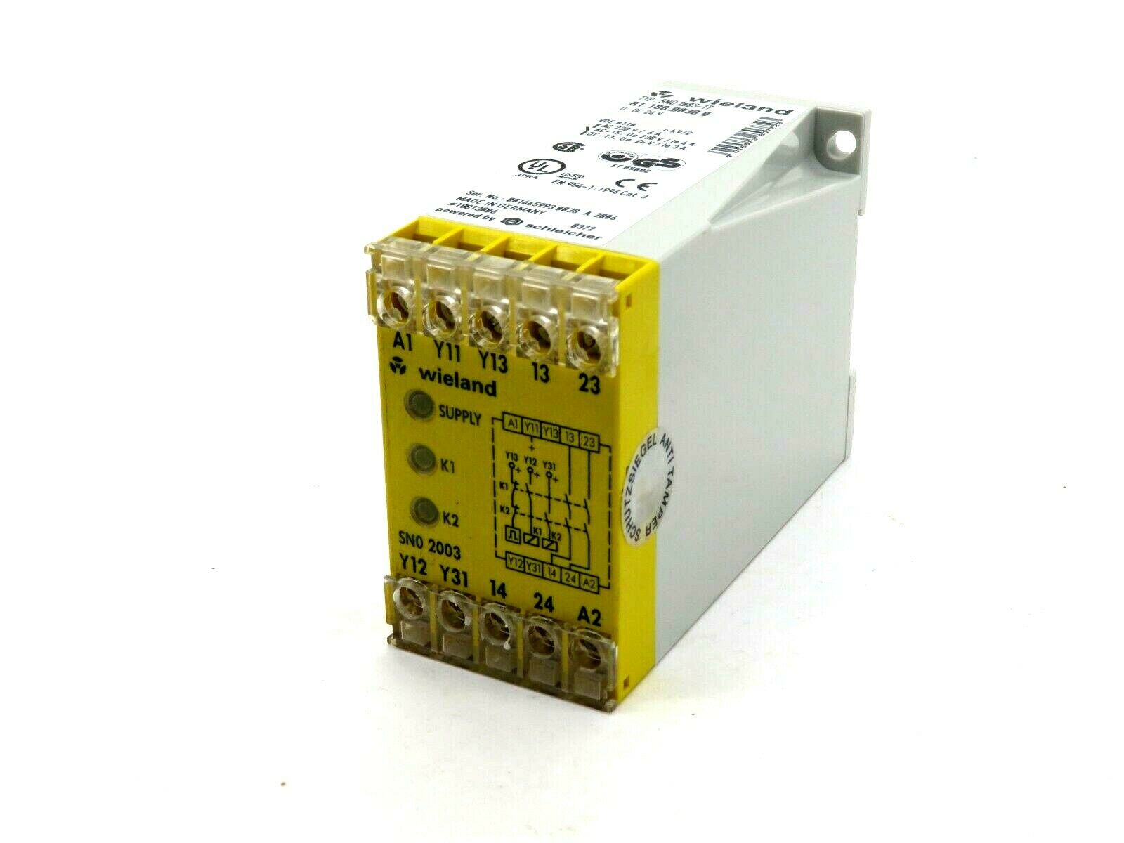 NEW WIELAND SCHLEICHER SNO 2003-17 SAFETY RELAY SNO200317