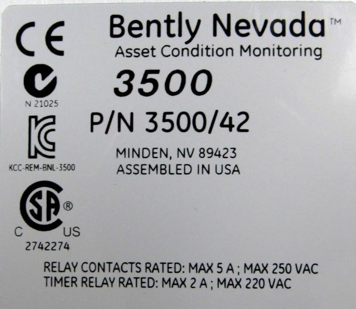 USED BENTLY NEVADA 3500/42 PROX VELOM I/O MODULE 14082-01 350042 - Image 5