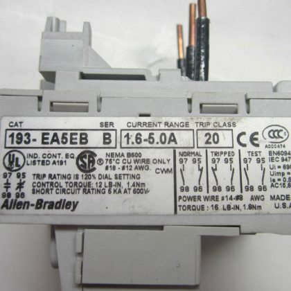 ALLEN BRADLEY 193-EA5EB OVERLOAD RELAY 193EA5EB