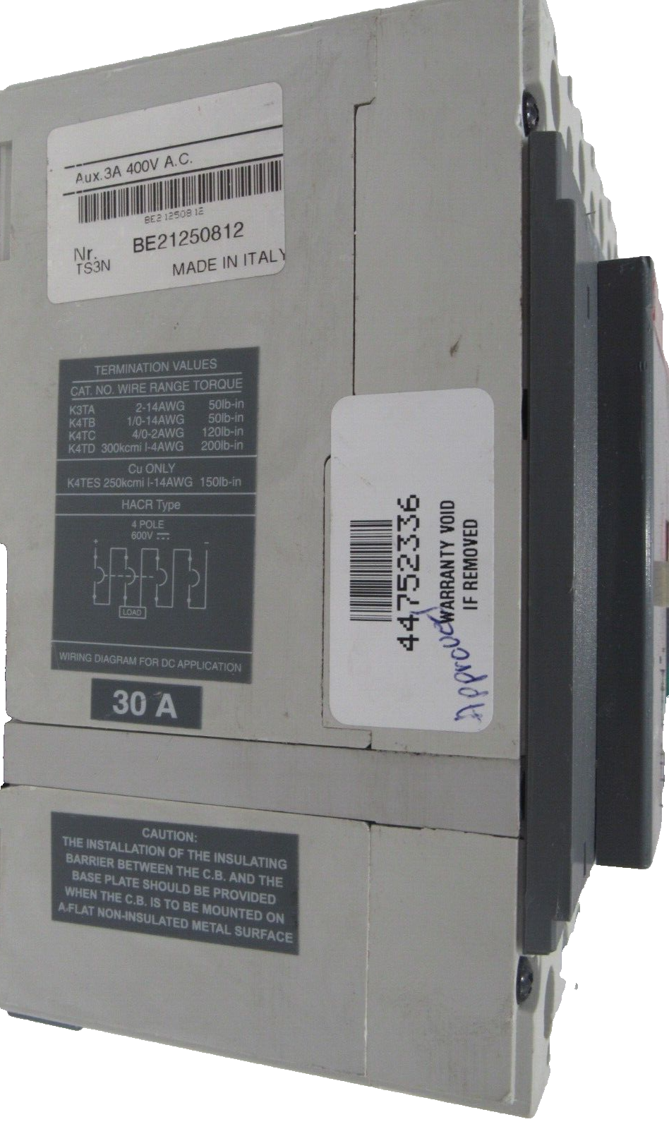 NEW ABB SACE TMAX TS3N 150 CIRCUIT BREAKER 30CIRCUIT BREAKER 30AMP - Image 4