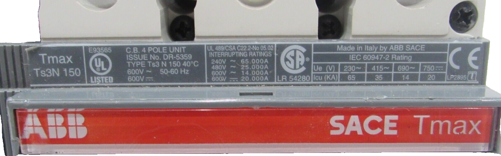 NEW ABB SACE TMAX TS3N 150 CIRCUIT BREAKER 30CIRCUIT BREAKER 30AMP - Image 5