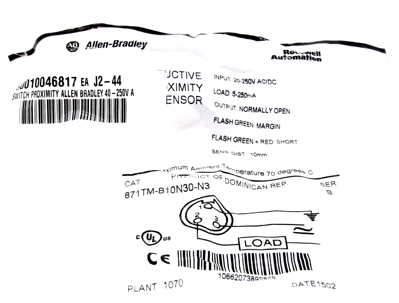 NEW ALLEN BRADLEY 871TM-B10N30-N3 INDUCTIVE PROXIMITY SENOR 871TMB10N30N3 - Image 3