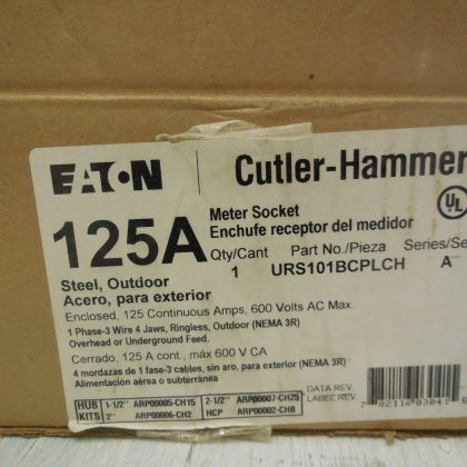 NEW EATON CUTLER HAMMER URS101BCPLCH METER SOCKET