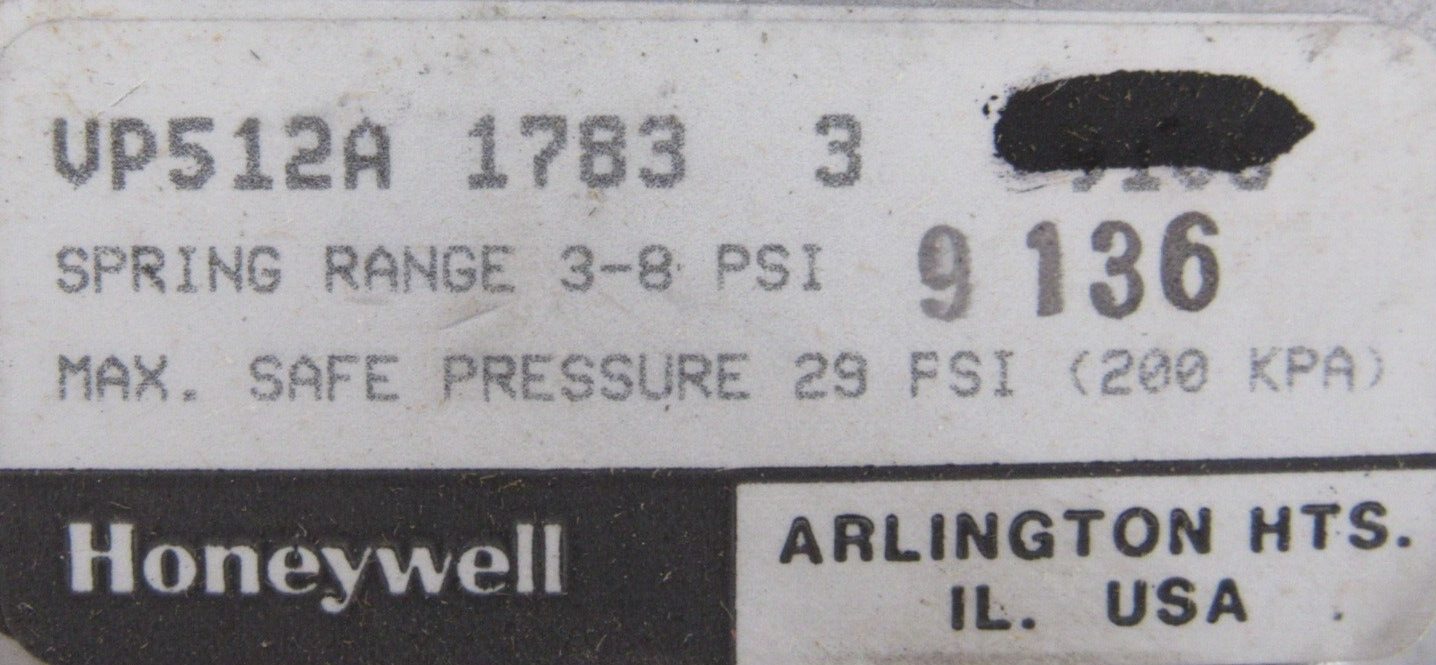 NEW HONEYWELL VP512A-1783-3 VENTILATOR VALVE 1-1/4" 3-8 PSI VP512A17833 - Image 5