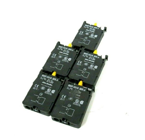 NEW LOT OF 5 ALLEN BRADLEY 800F-X01S CONTACT BLOCK SER.A 800FX01S