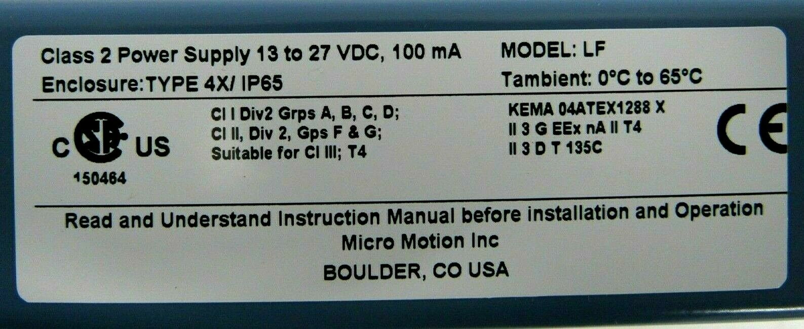NEW MICRO MOTION LF4M32411VFAEDAZZ FLOW METER LF SERIES - Image 5