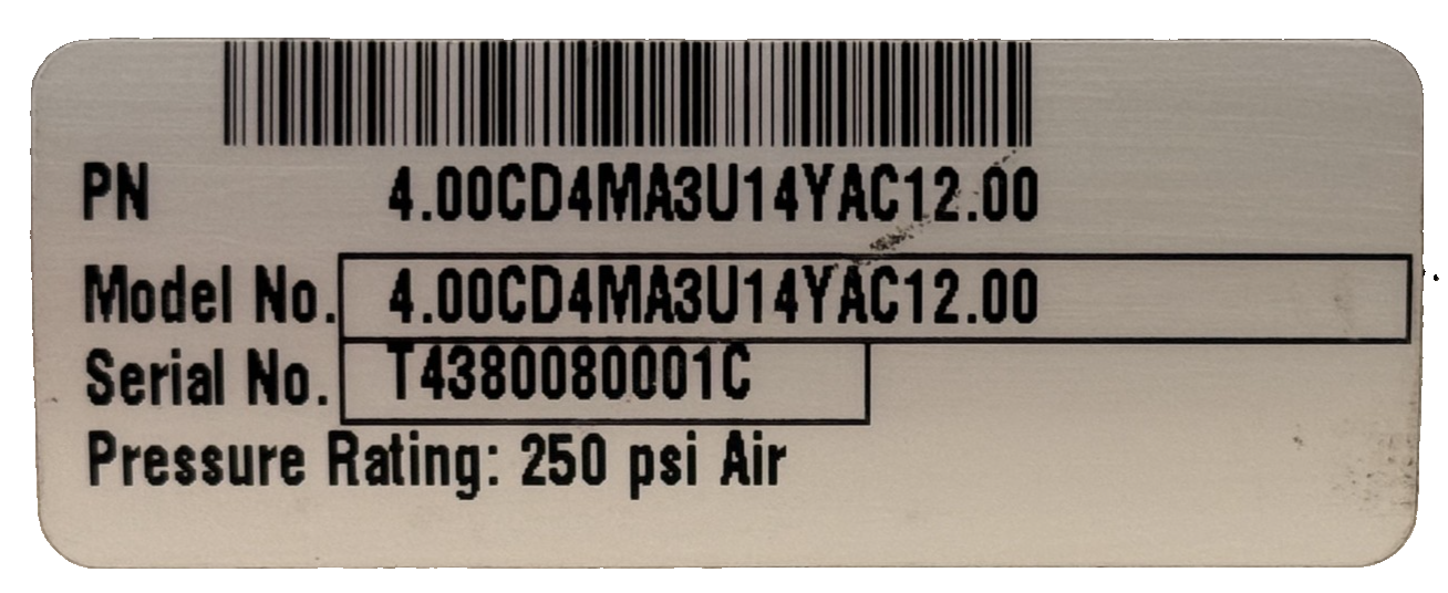 NEW PARKER 4.00CD4MA3U14YAC12.00 PNEUMATIC CYLINDER 250PSI 400CD4MA3U14YAC1200 - Image 5