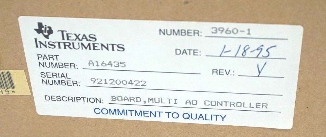 NEW TEXAS INSTRUMENTS A16435 REV. Y MULTI AD CONTROLLER BOARD - Image 3