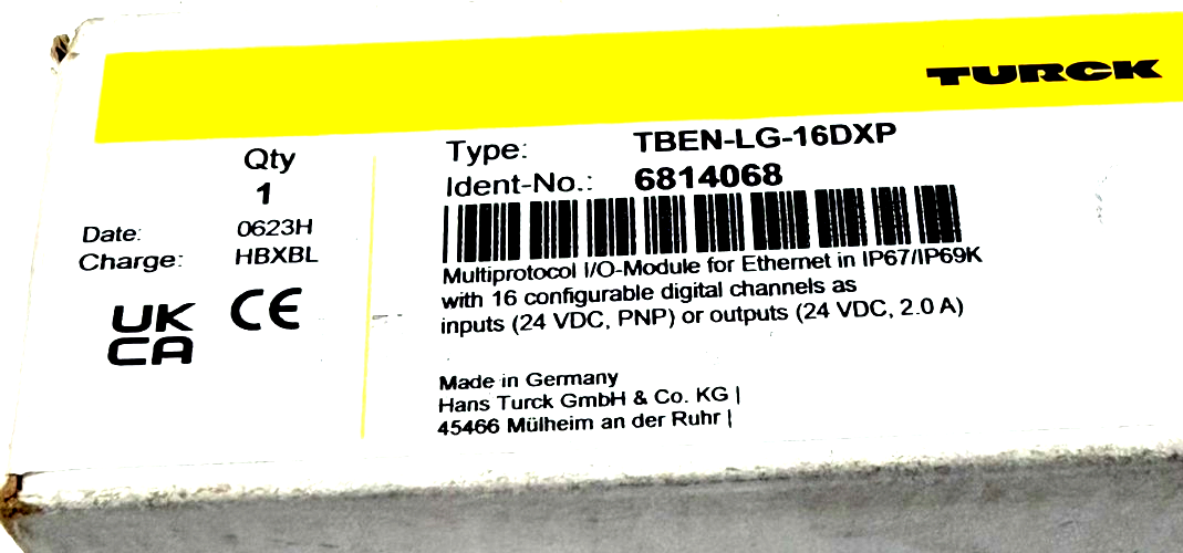 NEW TURCK TBEN-LG-16DXP I/O MODULE 6814068 TBENLG16DXP - SB Industrial ...