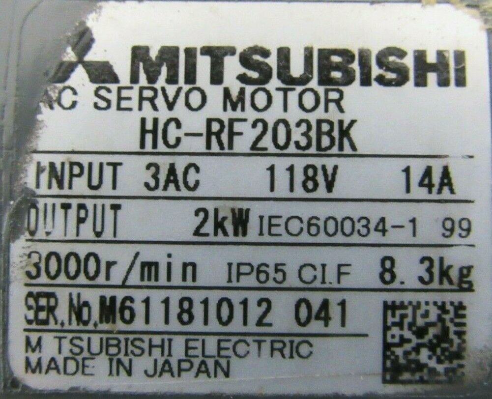 REFURBISHED MITSUBISHI HC-RF203BK AC SERVO MOTOR HCRF203BK - Image 4