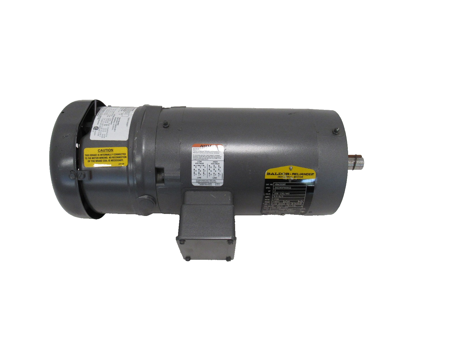 NEW BALDOR VBM3558T BRAKE MOTOR 2HP 208-230/460V 1735RPM 7/8" DIA. - Image 3