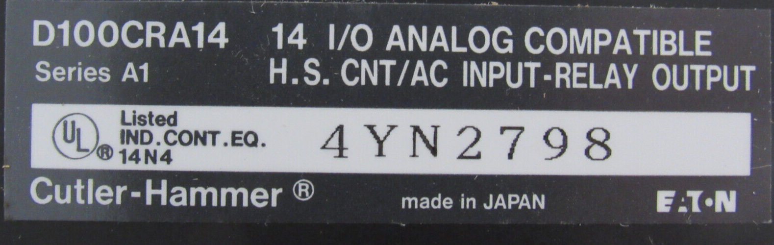 NEW CUTLER HAMMER D100CRA14 PROGRAMMABLE CONTROLLER - Image 4