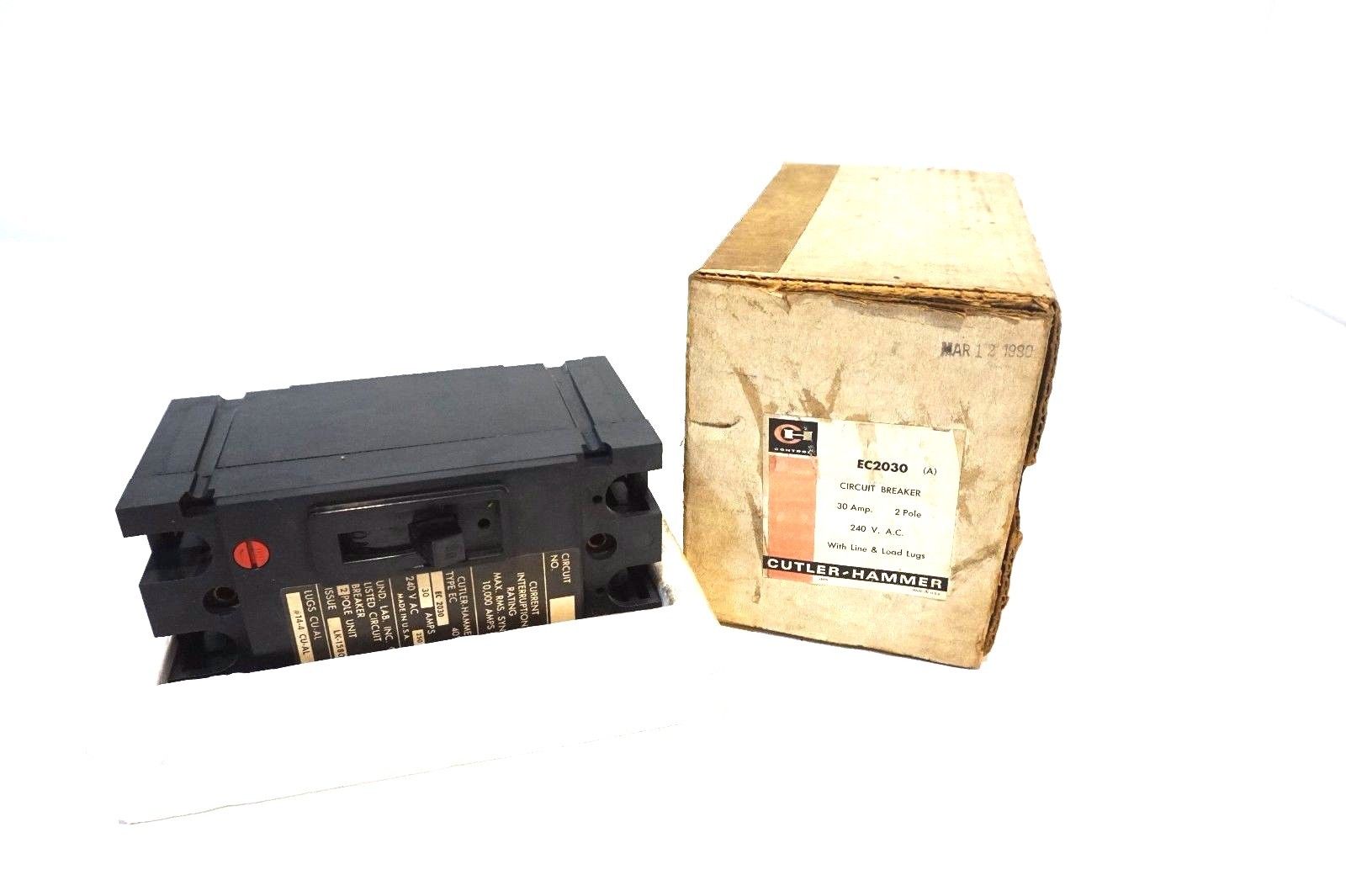 NEW CUTLER HAMMER EC2030 CIRCUIT BREAKER 2 POLE 30 AMP