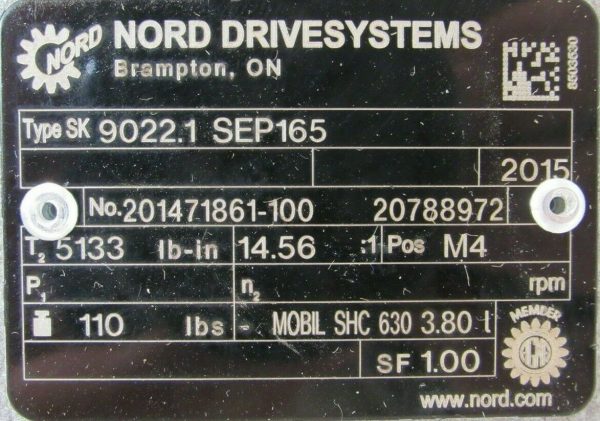 NEW NORD SK9022.1 SEP165 SPEED REDUCER SK90221 SEP165 - Image 4