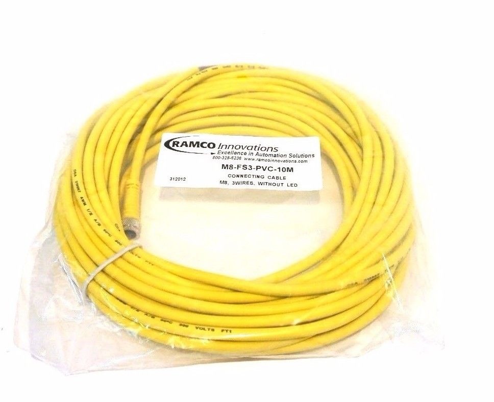 NEW RAMCO M8-FS3-PVC-10M CONNECTING CABLE M8FS3PVC10M