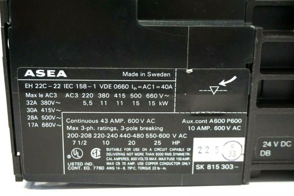 NEW RELIANCE ELECTRIC ABB EH-22C-22 CONTACTOR 705310-32M EH22C22 - Image 4