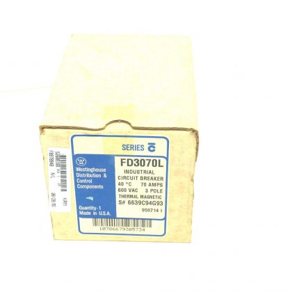 NEW SEALED WESTINGHOUSE  FD3070L CIRCUIT BREAKER